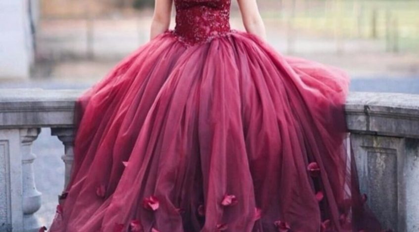 бордовое платье невесты